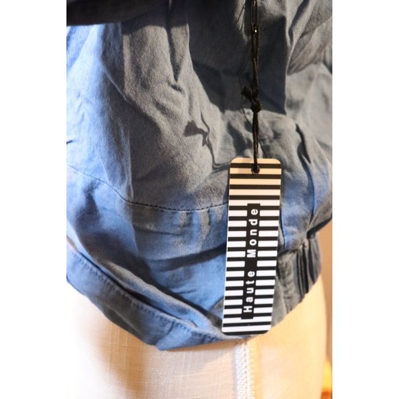 Haute Monde Jeans Top Blouse Size Large NWT - Picture 2 of 6